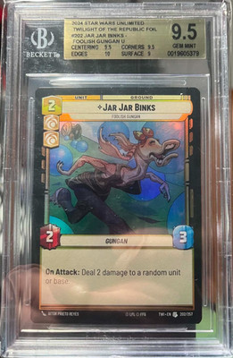 Jar Jar Binks-Foolish Gungan-#202(FOIL)-Beckett 9.5