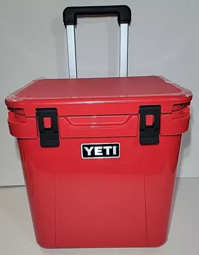 Yeti Roadie 48 Wheeled Cooler new in box Rescue Red- FAST SHIPPING