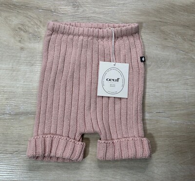 NWT Oeuf Unisex Leggings Pink 4y Everyday Shorts Baby Alpaca Knit Seamless