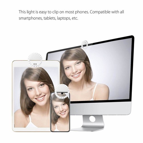 Selfie Portable LED Ring Fill Light Camera Cell Phone Universal Clip On Flash - Picture 5 of 5