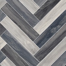 Stylish Modern Herringbone Grey Brown Vinyl Flooring Lino Sheet Bathroom Kitchen