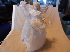Angel with Luminous Wings, Resin Hair & Head Christmas Tree Topper