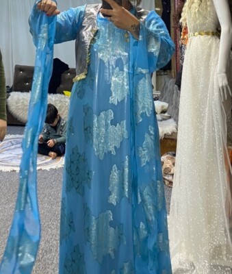 blue dress with shell Paeonia Shell Mini Dress main image 0
