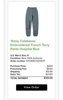 yeezy calabasas embroidered french terry pants