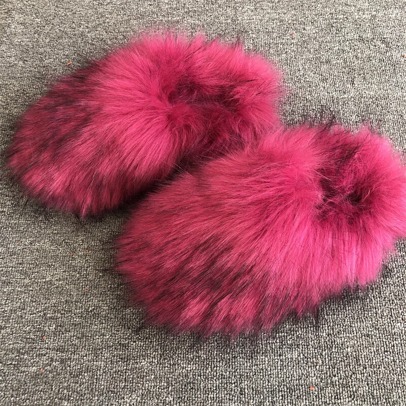 Novo Chinelos Masculinos Femininos Cobertos Completamente de Pele de Raposa Sandálias Sapatos Botas Moda - Imagem 3 de 4