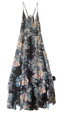 Free People Black Floral Maxi Dress Sz Small