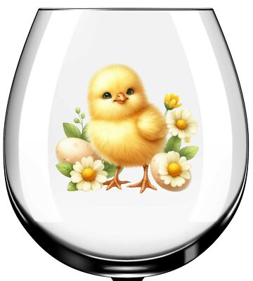 X12 Ostern Huhn Blumen Glas Vinyl Aufkleber Sticker Farbe NM446
