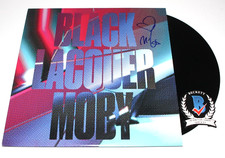 MOBY SIGNED 'BLACK LACQUER' ALBUM VINYL RECORD LP BECKETT COA DANCE MUSIC LEGEND