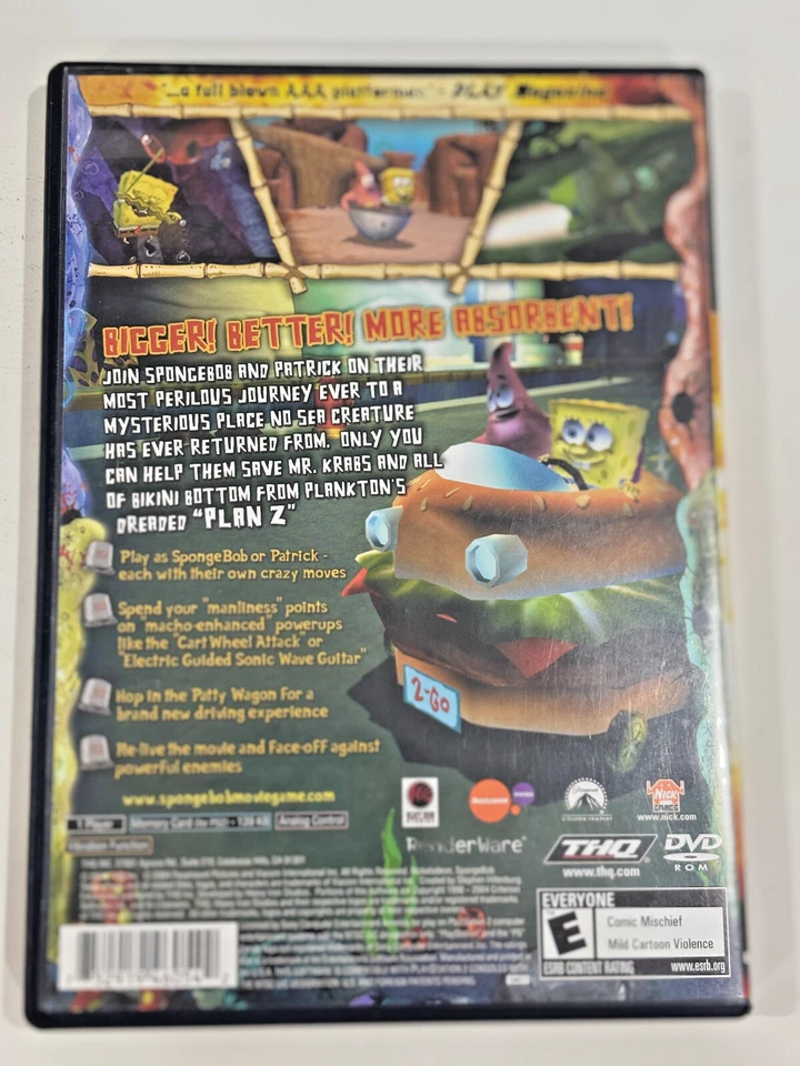 The SpongeBob SquarePants Movie (Sony PlayStation 2 PS2, 2004) CIB & Mint! - Bild 2 von 4