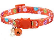 Easter Cat Collar Breakaway with Bell,Orange Puppy Collar for Small Dogs