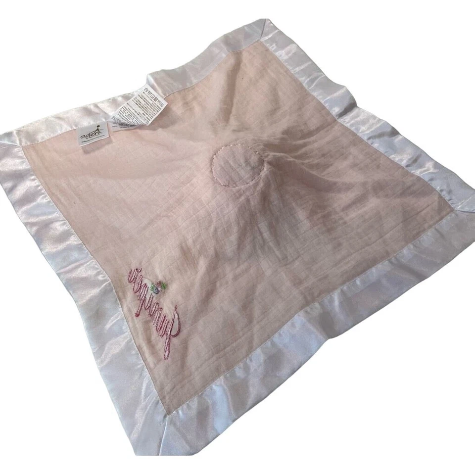 Manta de seguridad Aden + Anais bebé niña rosa Lovey conejito conejo enebro 16"x15" Foto 4 de 4