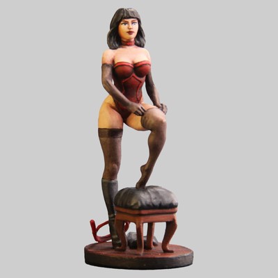 Action Figure Girl on chear Collectible Miniature Painted 1/24 scale 80 mm