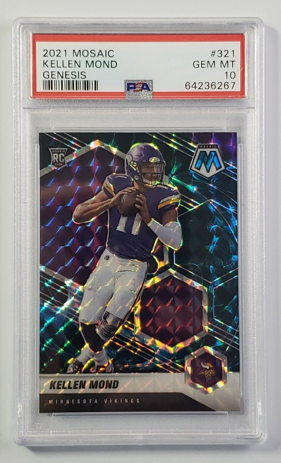 2021 Mosaic Kellen Mond Genesis Prizm Rookie Card SP RC #321 PSA 10