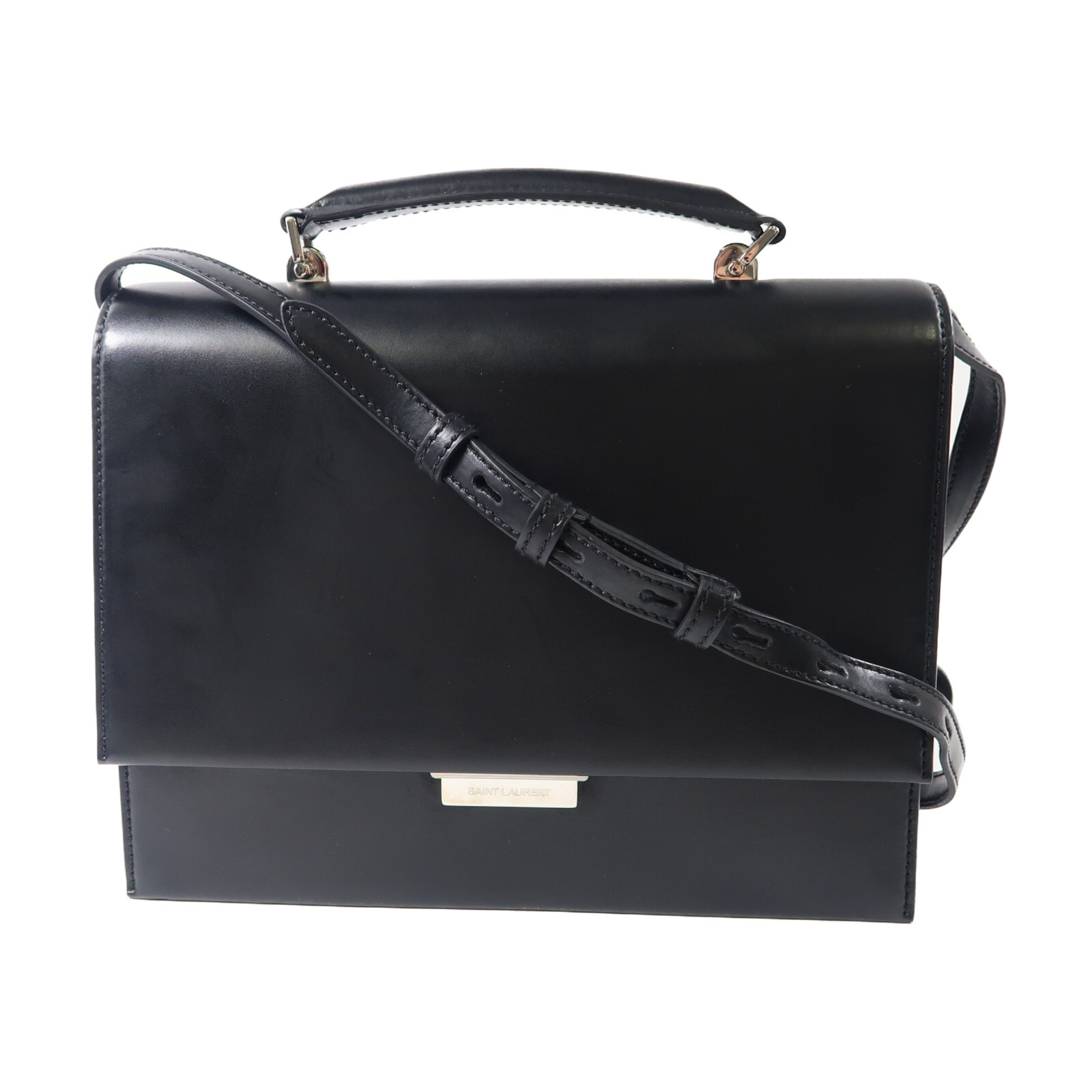 Borsa da lavoro SAINT LAURENT YSL SHW borsa a 2 vie MAWG A00065 Babylon pelle nera