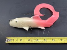 6" Suick Lures Curly Sue - White / Pink - Musky Lure