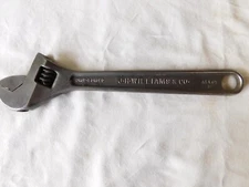 VINTAGE J.H. WILLIAMS 12" "SUPERJUSTABLE" WRENCH IN GOOD WORKING ORDER