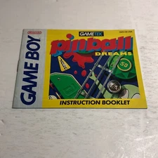 Pinball Dreams Instruction Booklet ONLY! (Game Boy, GB) Original Manual