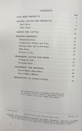 University of Illinois Circular No. 540 - Beef Manual For 4-H Club Members, 1942 - Picture 4 of 5