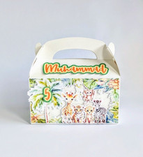 Personalised JUNGLE gable boxes| favour boxes| Birthday | Party Bags (Set Of 10)