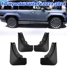 4PC Black Mud Flaps Splash Guards Mudguard Fender For Hyundai Santa Fe 2023 2024