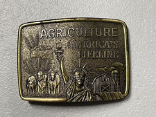 AGRICULTURE AMERICAS LIFELINE BELT BUCKLE BY FARMHAND LIMITED ED ADVERTISING