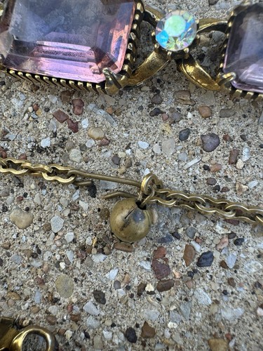 Raro set taglio cristallo multisfaccettato strass parure FIRENZE ametista FIRENZE viola - Foto 5 di 24