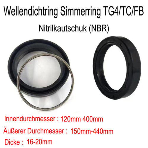 Anello di tenuta albero anelli di tenuta albero anello di tenuta TC 120-400 mm albero/spessore 16-20 mm NBR - Foto 1 di 7