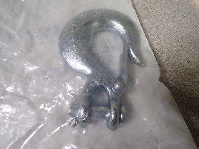 NEW FORGED HOOK, HIGH TEST GRADE 43, CLEVIS SLIP HOOK WITH LATCH, ZINC, 1/4 (K)