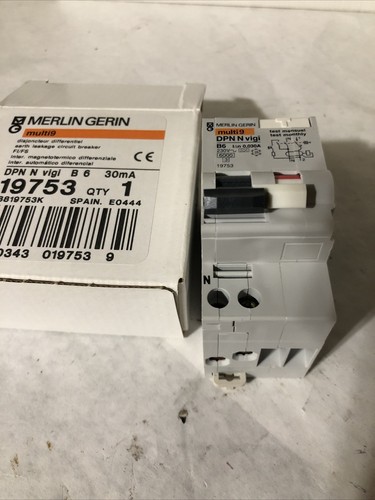 NEW MERLIN GERIN MULTI 9 ,DPN-N VIGI B6 30mA 19753 CURRENT BREAKER,FE,BN - 第 4/8 張圖片