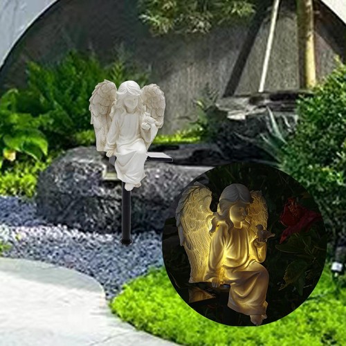 Solar Garten Statue Engel Figur Ornament für Hinterhof Außerhalb Landschaft NEU - Bild 2 von 6