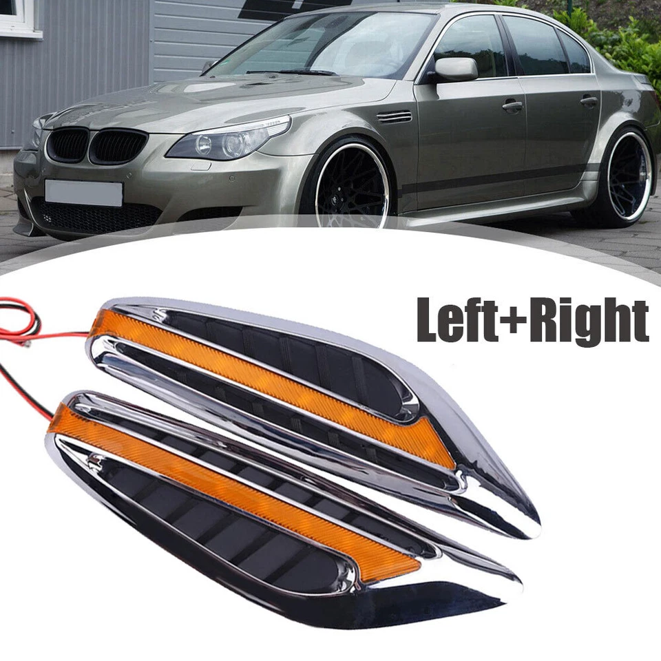 Para-lama de direção de carro amarelo LED luz indicadora lateral acessórios de lâmpada de seta - Imagem 3 de 4