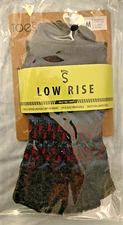 ToeSox Half Toe Low Rise Grip Socks Festival Yoga Pilates Organic Cotton Size M
