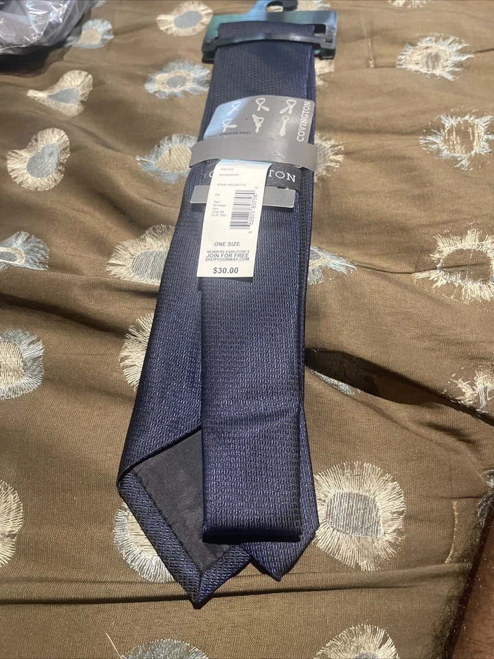 NUEVO CON ETIQUETAS Covington - Corbata de cuello 100 % seda azul micro diamante para hombre 3,6" W x 58" L NUEVA $30 Foto 4 de 4