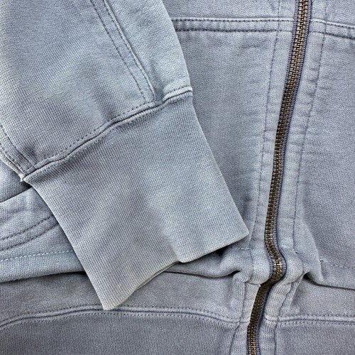 Giacca gigante americana uomo piccola blu full zip cappuccio cotone pesante ALTERATA - Foto 2 di 11