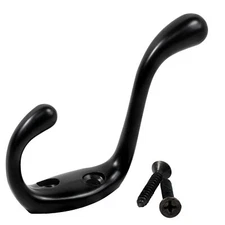 Rok Hardware Heavy Duty Coat Hook, 3-1/2", Black