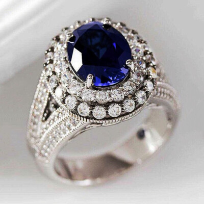 Gorgeous 925 Silver Rings Women Jewelry Cubic Zircon Wedding Ring Sz 6-10