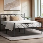 Oikiture Metal Bed Frame Queen Double King Single Base Platform Bedroom Black