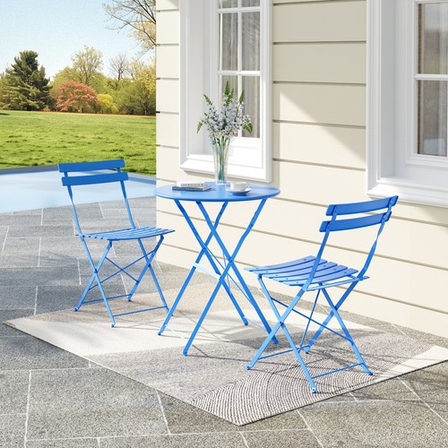 3-Piece Folding Bistro Set with Coffee Table & 2 Chairs for Patio,Balcony Garden - Picture 36 of 66