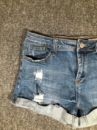 Papaya Black Label Denim Shorts Mid Rise Size Medium M Girls Casual Stretchy - Picture 3 of 9