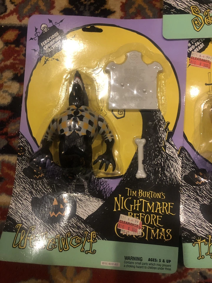 4 diferentes sin abrir Pesadilla antes de Navidad 1993 Hasbro Hombre Lobo, Alcalde, Beh Foto 3 de 4