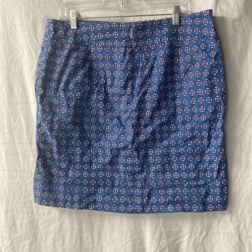 TALBOTS blue white black geometric straight skirt 14 - Imagen 4 de 6