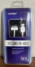 NEW LINK DEPOT 30-Pin to 2.0 USB IPhone/ IPod Charger Cable (1 Meter/ 3.3 Feet)