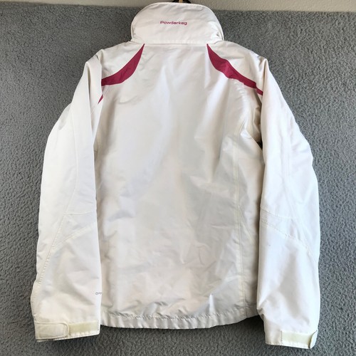 Columbia Jacket Youth 18/20 White Full Zip Hooded Interchange Girls Pockets Logo - Picture 17 of 24