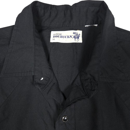 Roebucks Pearl Snap Shirt Men Extra Large Black Western Cowboy Rodeo Black - Picture 3 of 11