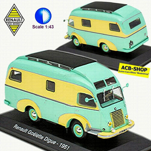Renault Goélette Digue 1951 Camping Cars Motorhome Green + Yellow Green 1:43