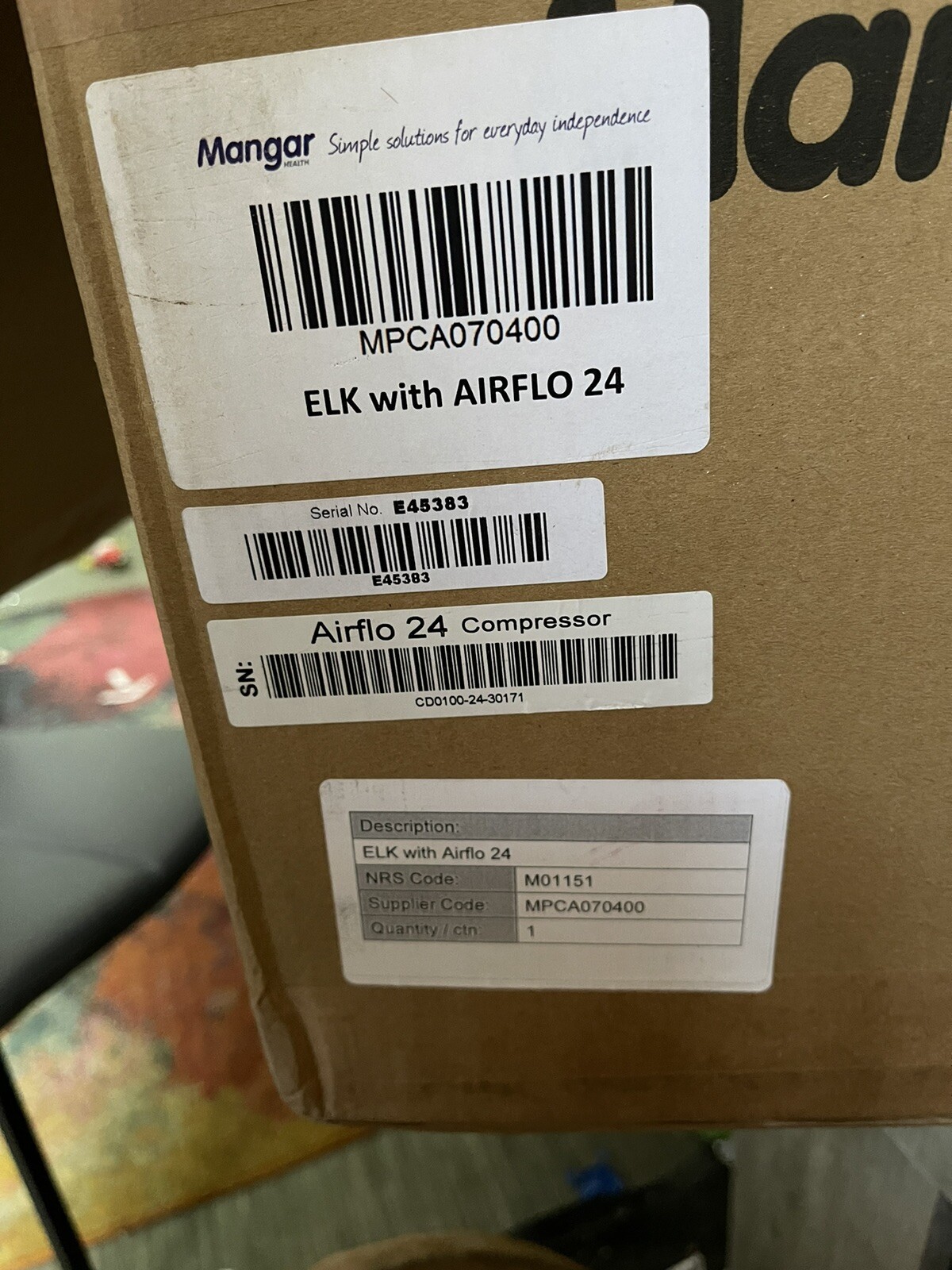 Mangar ELK Emergency Lifting/falls Cushion Airflo 24 Compressor Barely