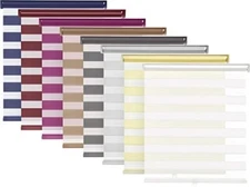 LazBlinds Cordless Zebra Blinds Roller Shades Dual Layer Light Filtering Shade