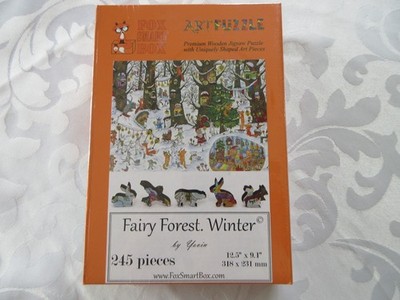 Fox Smart Box 245 pc Wooden Jigsaw Art Puzzle - FAIRY FOREST WINTER- New Sealed