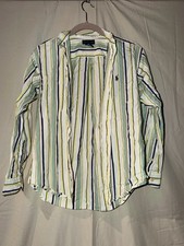 Ralph Lauren youth 14/16 Striped Button-Up Long Sleeve Cotton Polo Pony