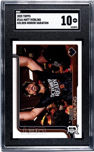 Matt Vierling 2025 Topps Series 1 Golden Mirror Image Variation SSP #166
